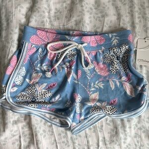 PJ Salvage Blue and Pink Floral Shorts